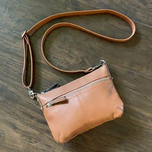 Merona light cocoa faux leather crossbody bag